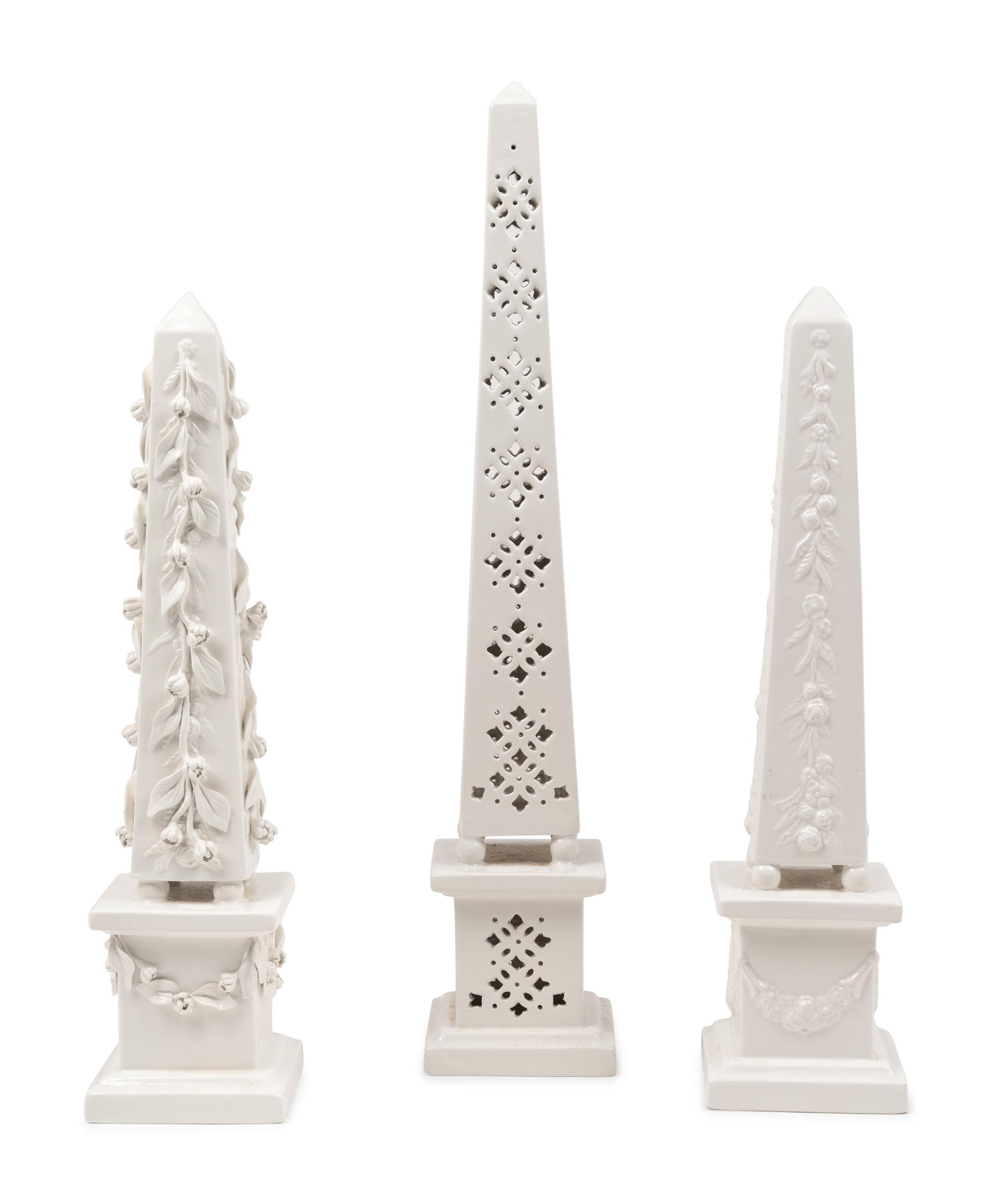 Three Ceramic Obelisks