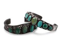 Navajo Silver and Turquoise Cuff Bracelets