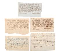 [SLAVERY & ABOLITION]. Archive of inheritance receipts for the estate of Jeremiah Kyser (1792-1839), including the sale of an enslaved person named John. [Alabama], 1847.