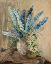 Bouquet of Gladioli on a Table