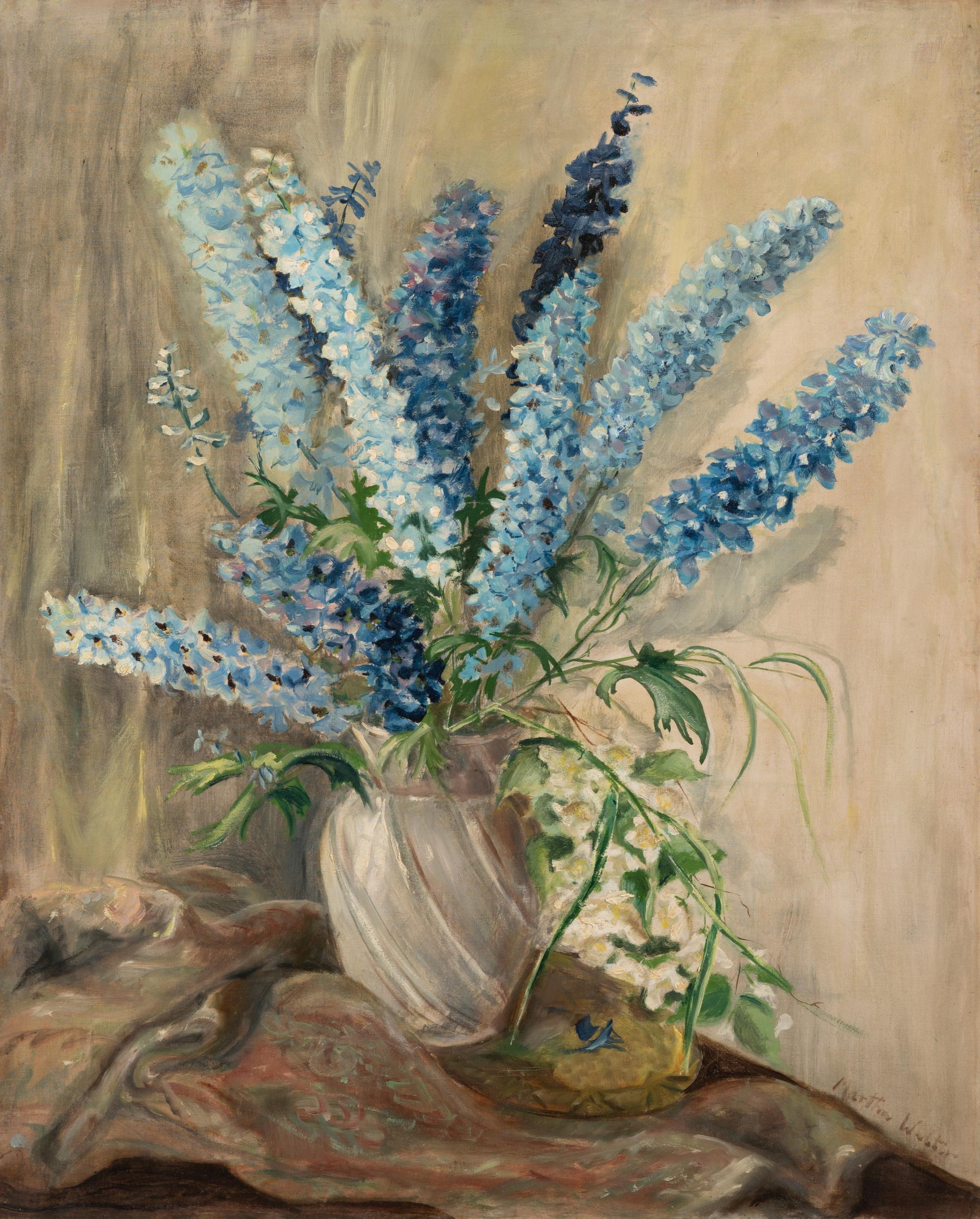 Bouquet of Gladioli on a Table