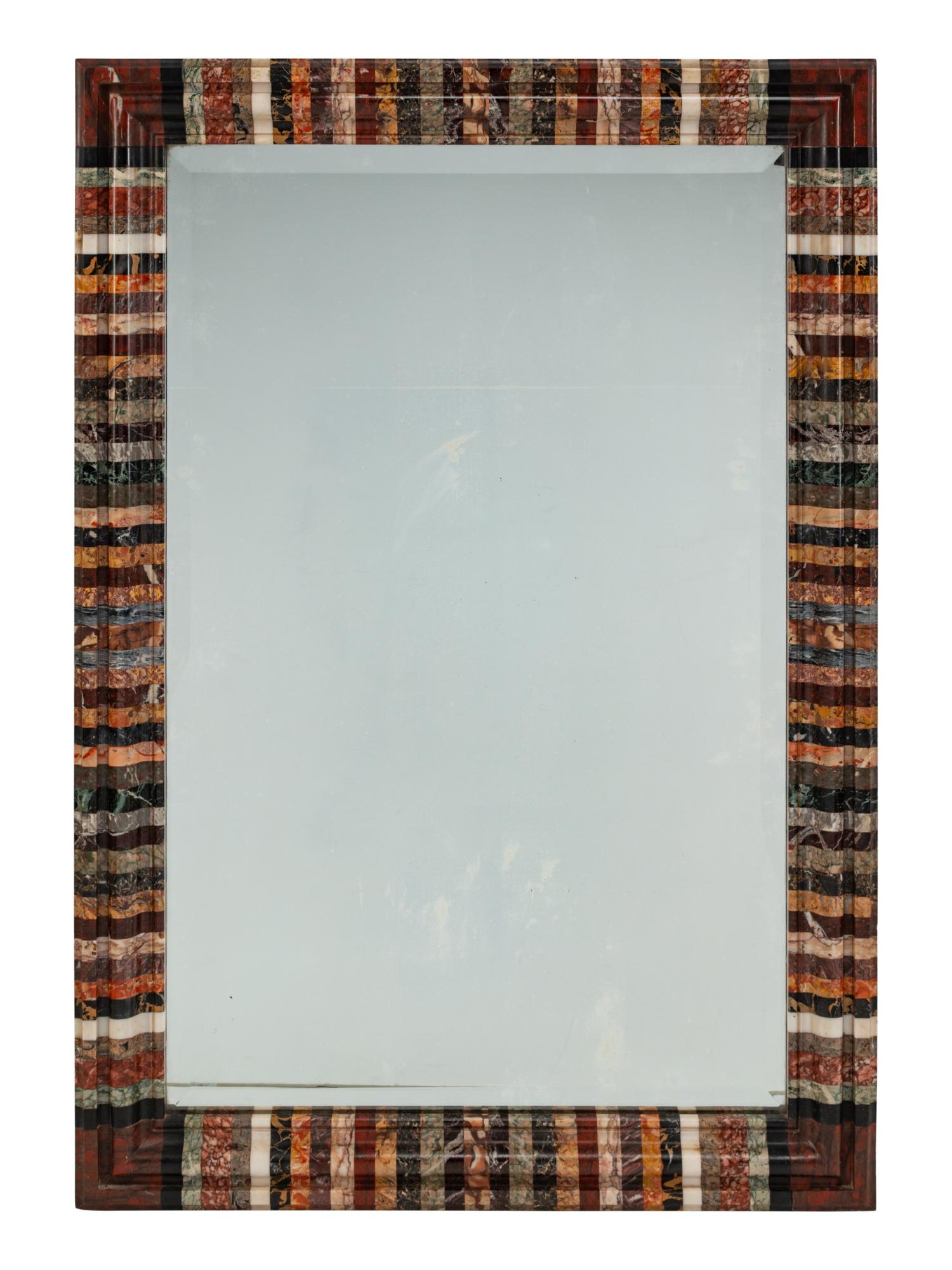 An Italian Grand Tour Style Specimen Marble Mirror