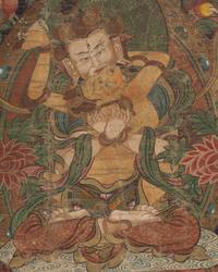 A Large Tibetan Thangka of Chakrasamvara and Consort