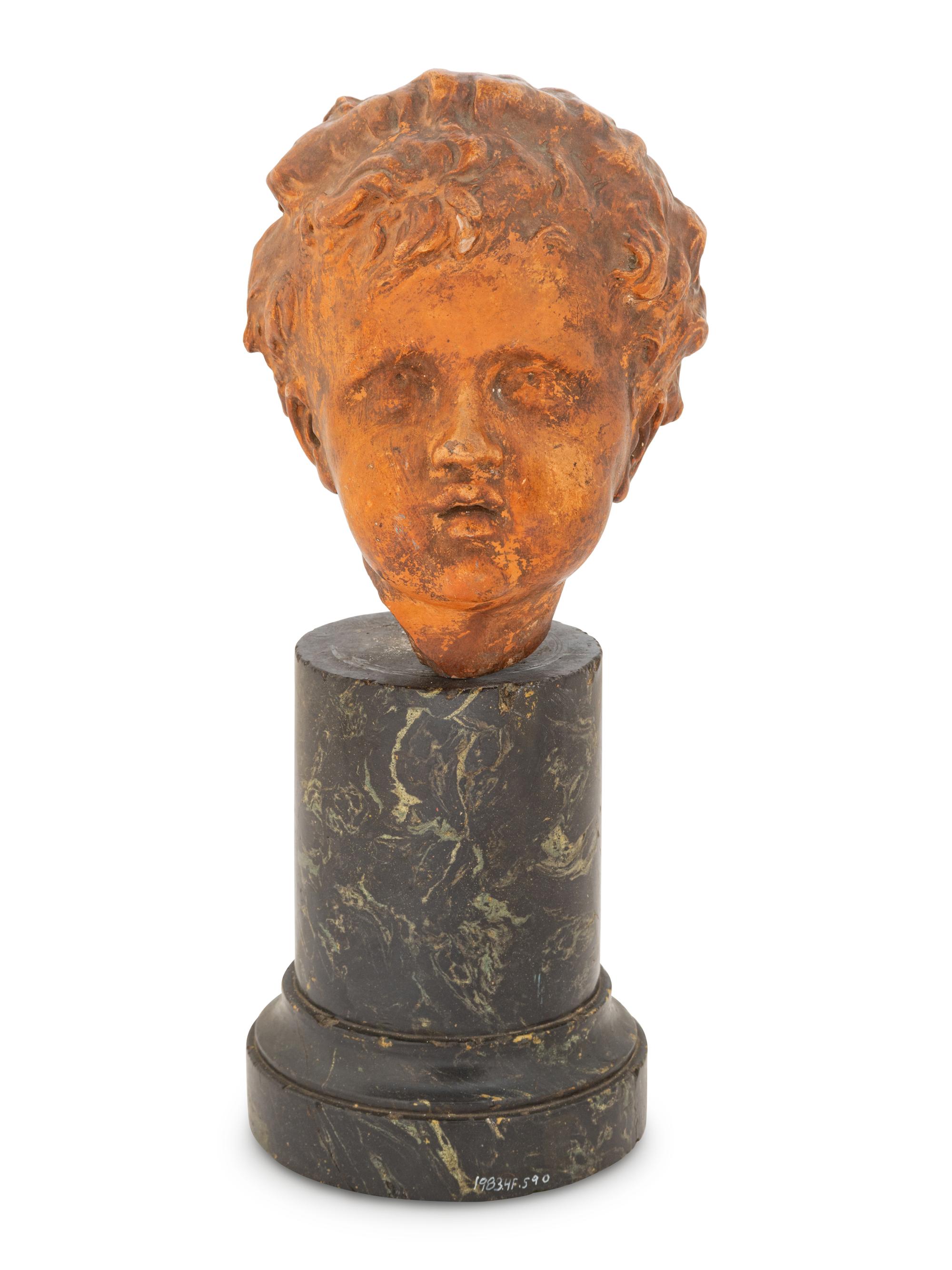 A Continental Terra Cotta Head of a Child