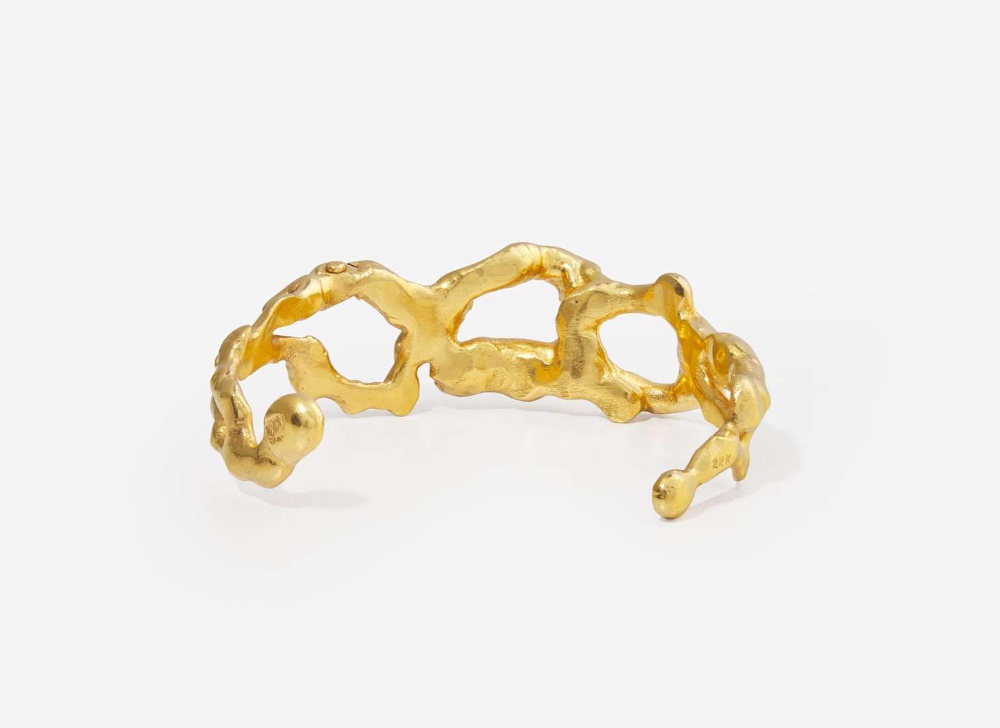 A 22K Yellow Gold Cuff Bracelet by Jean Mahie