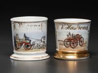 Two Fireman's Occupational Shaving Mugs