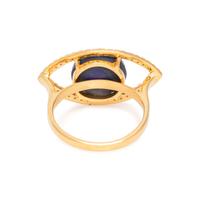 BLACK OPAL AND DIAMOND RING