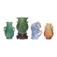 A Group of Four Miniature Hardstone Vases