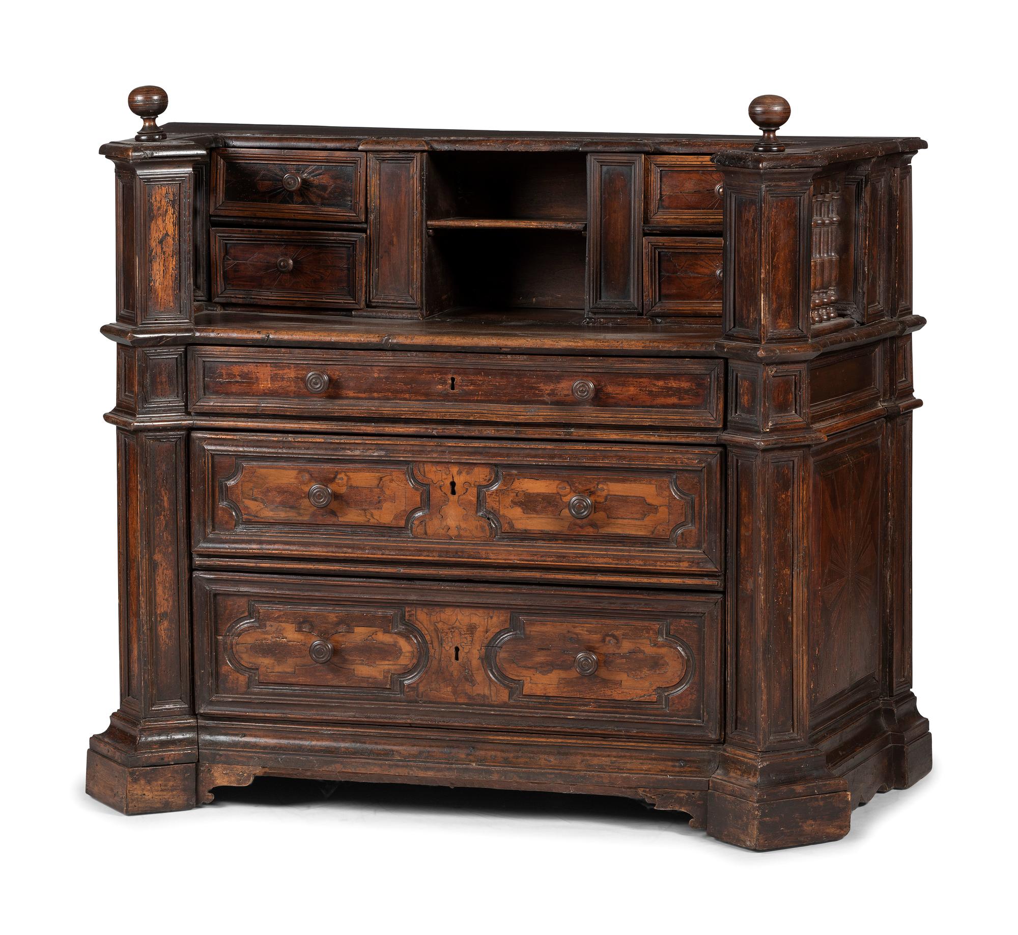 An Italian Baroque Style Walnut Desk