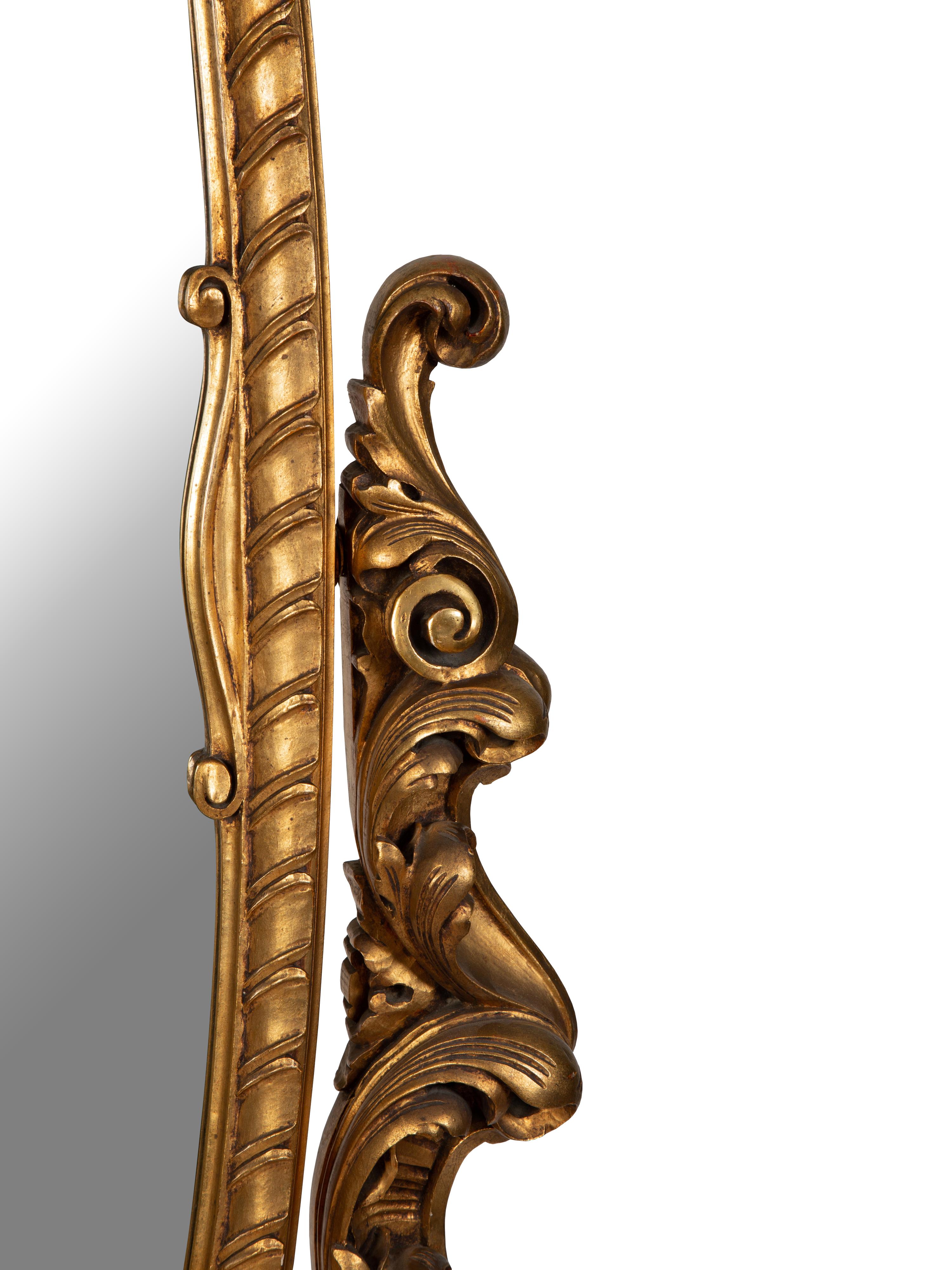 A Rococo Style Giltwood Cheval Mirror — EARLY 20TH CENTURY