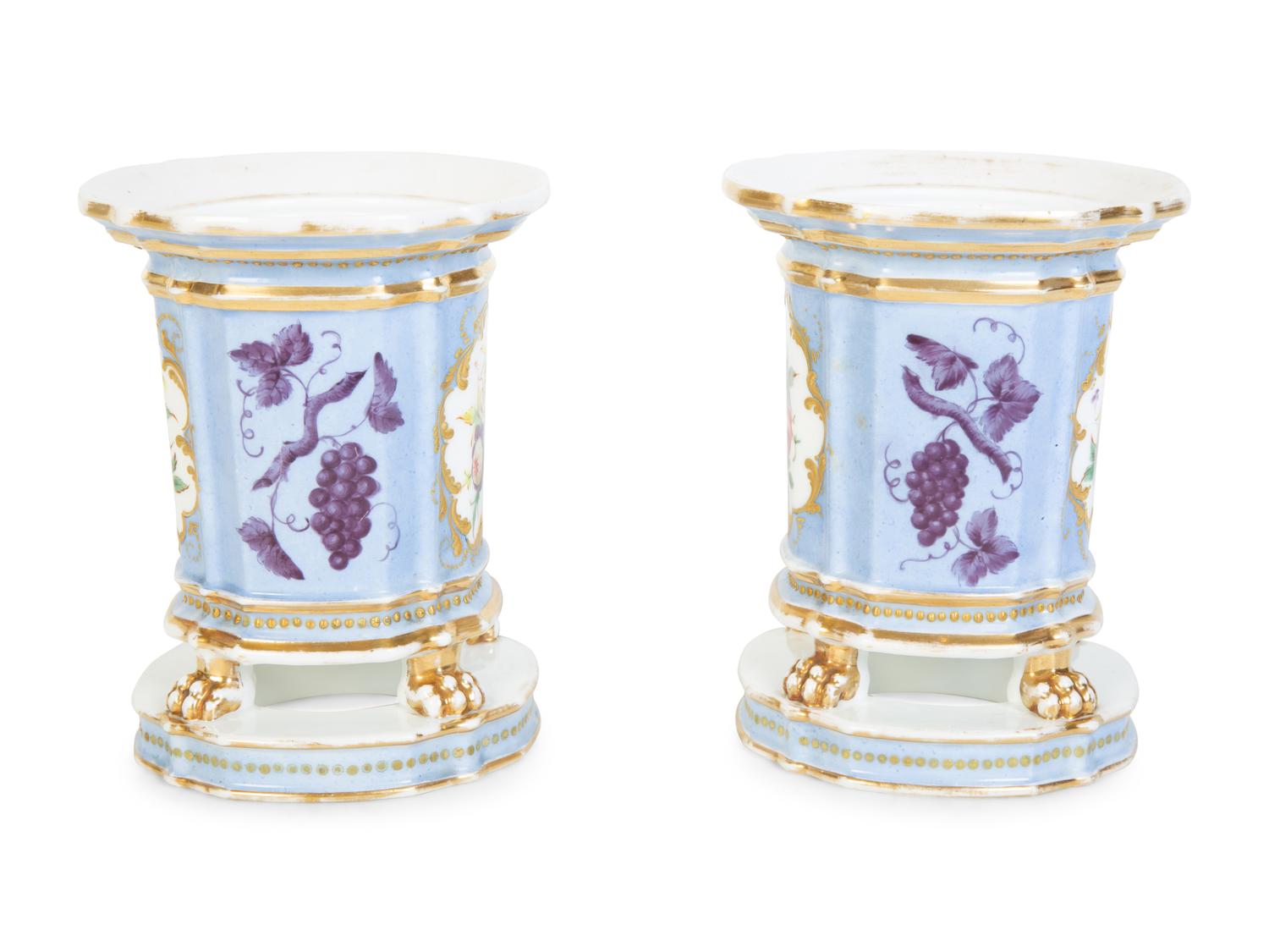 A Pair of Paris Porcelain Cache Pots — EARLY 20TH CENTURY