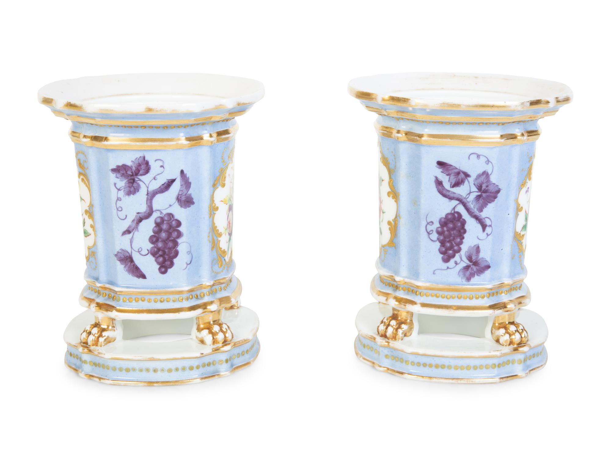 A Pair of Paris Porcelain Cache Pots — EARLY 20TH CENTURY