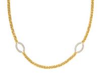 CHIMENTO, BICOLOR GOLD AND DIAMOND LONGCHAIN NECKLACE