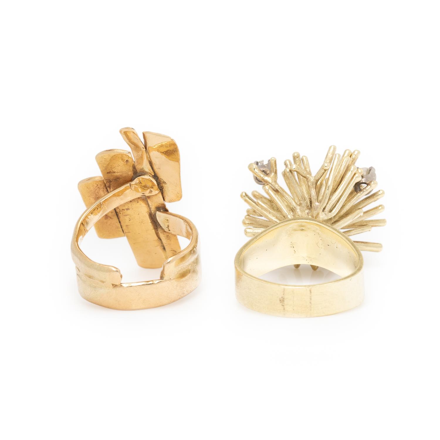 Diamond Ring and Yellow Gold Ring