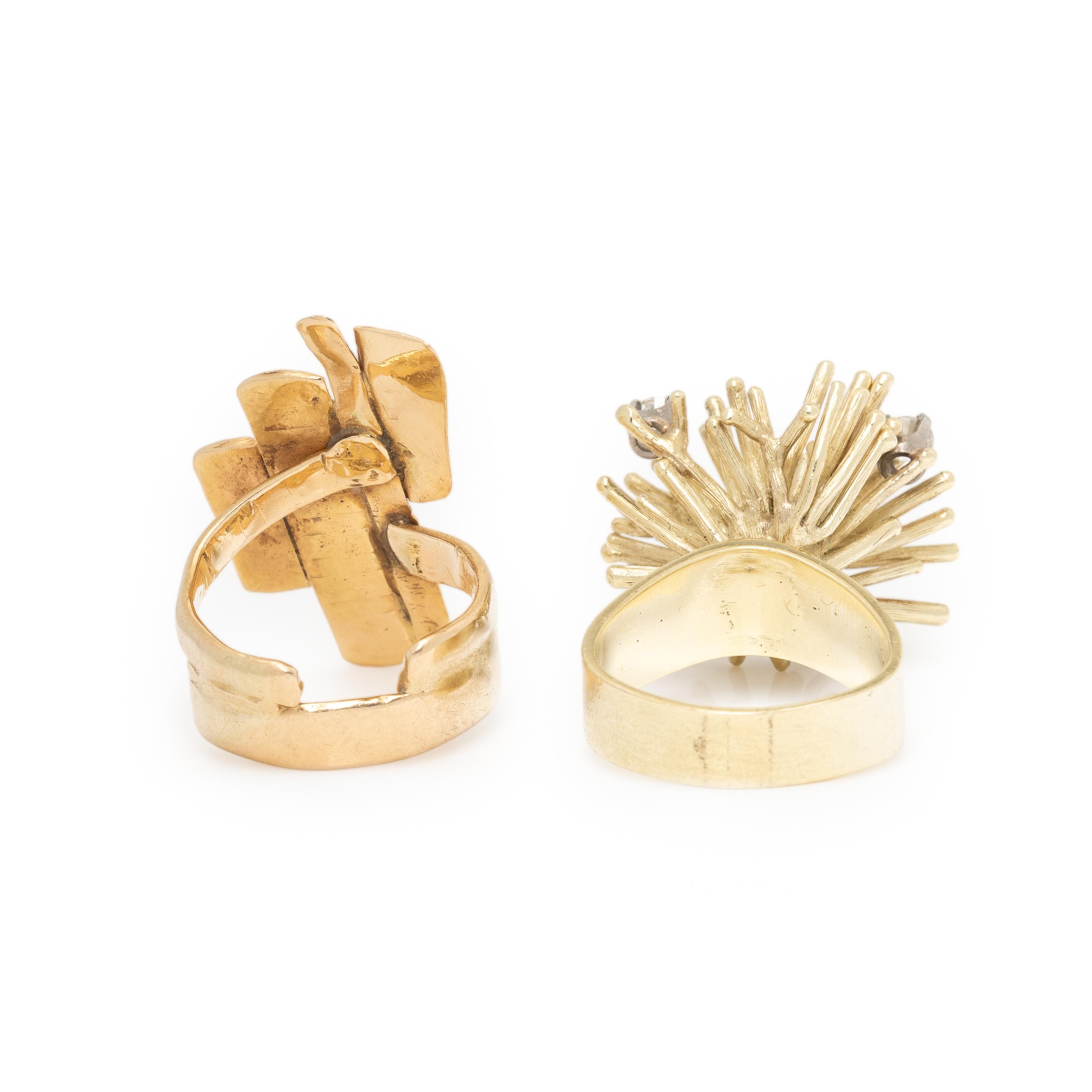Diamond Ring and Yellow Gold Ring