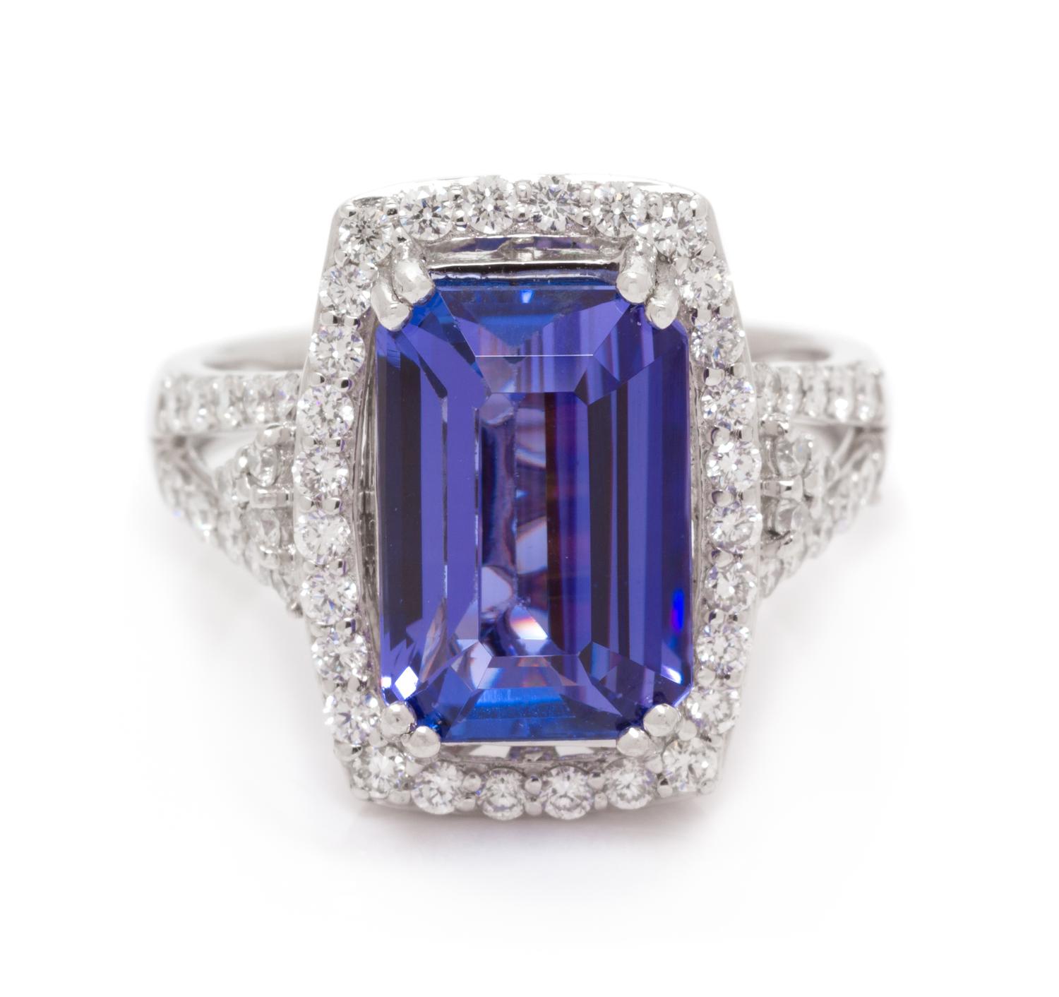 TANZANITE AND DIAMOND RING
