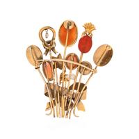 MULTIGEM STICKPIN BROOCH