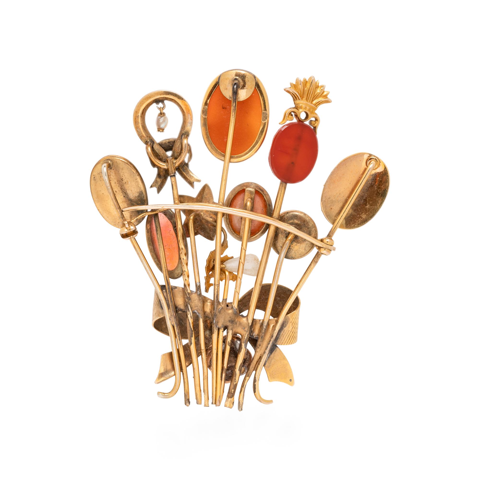 MULTIGEM STICKPIN BROOCH
