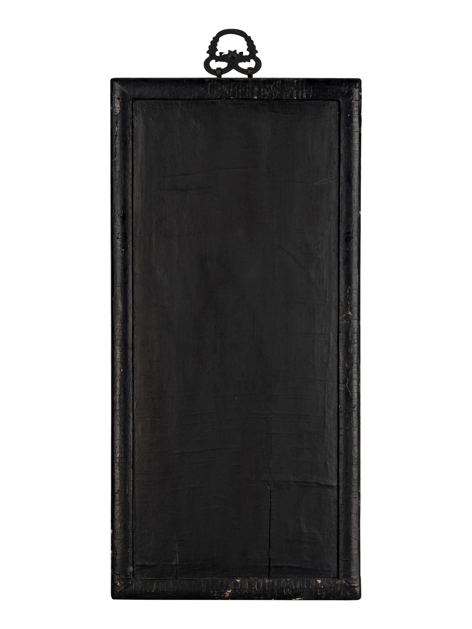 A Chinese Carved and Painted Lacquered Coromandel Hanging Screen, Kangxi Period — 清康熙 款彩楊柳飛燕圖掛屏