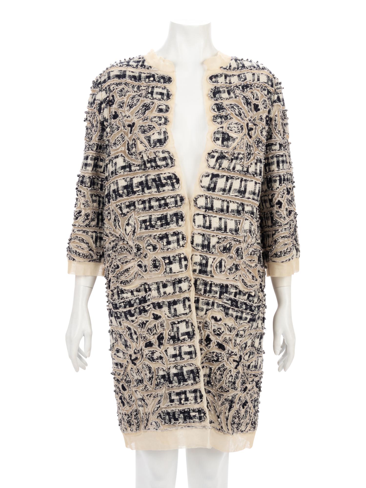 Oscar de la Renta Bouclé Applique on Net Jacket, Resort 2007