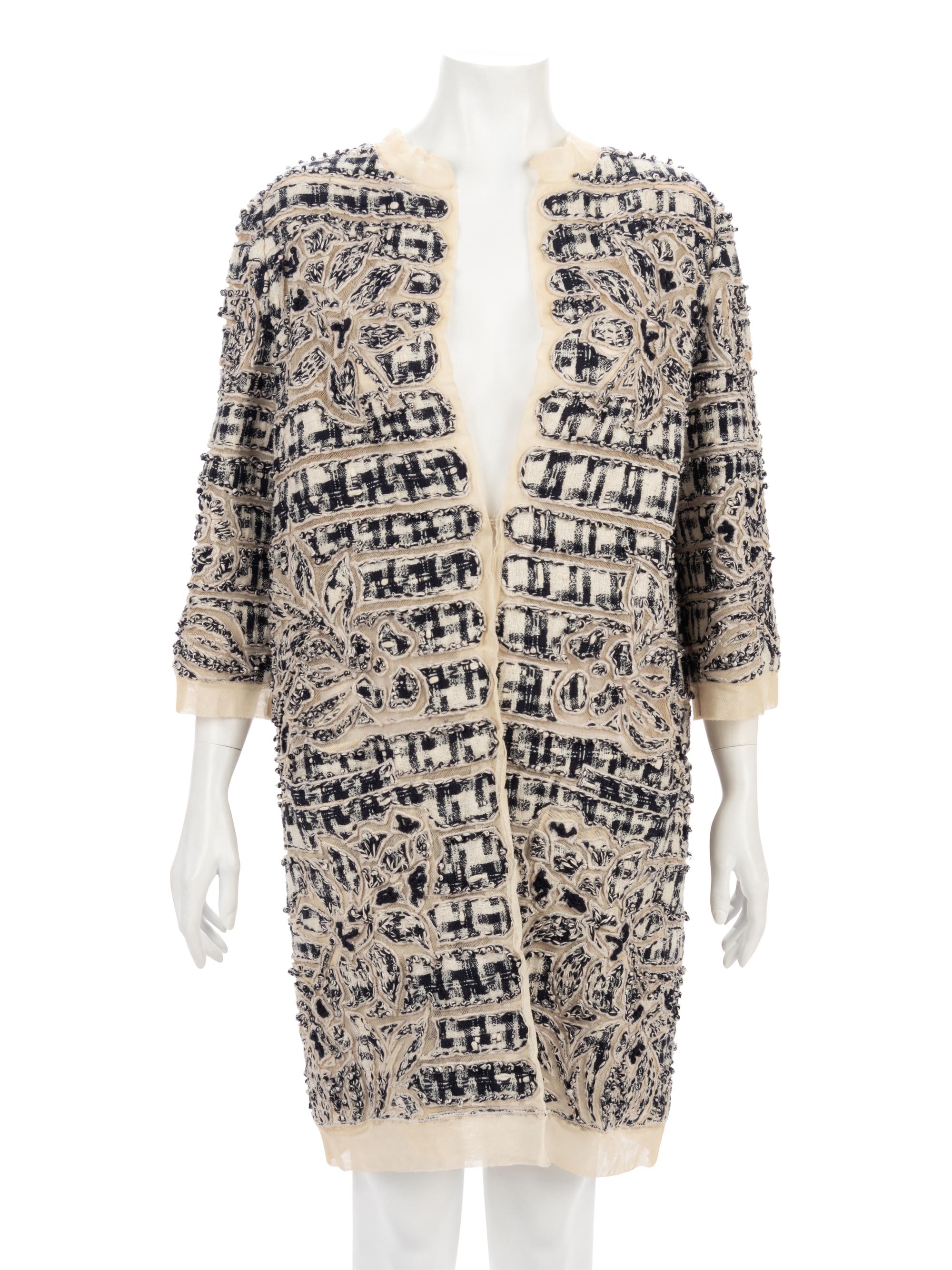 Oscar de la Renta Bouclé Applique on Net Jacket, Resort 2007