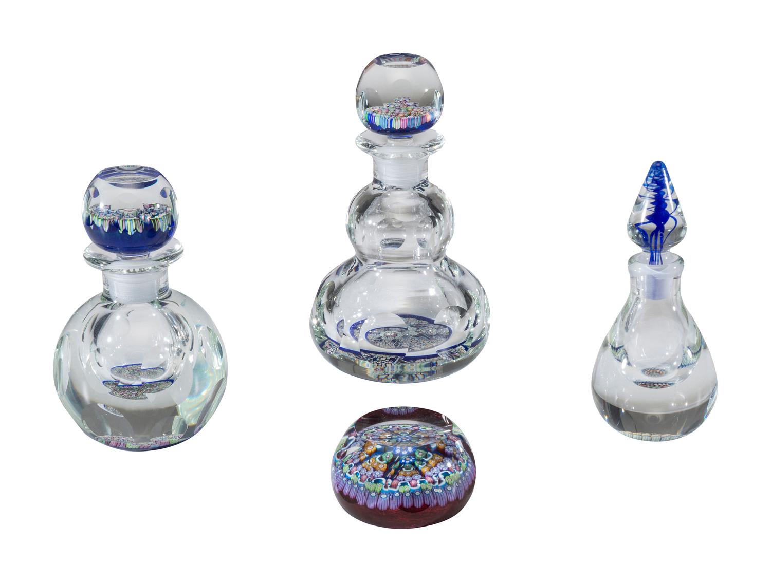 Four Millefiori Glass Articles