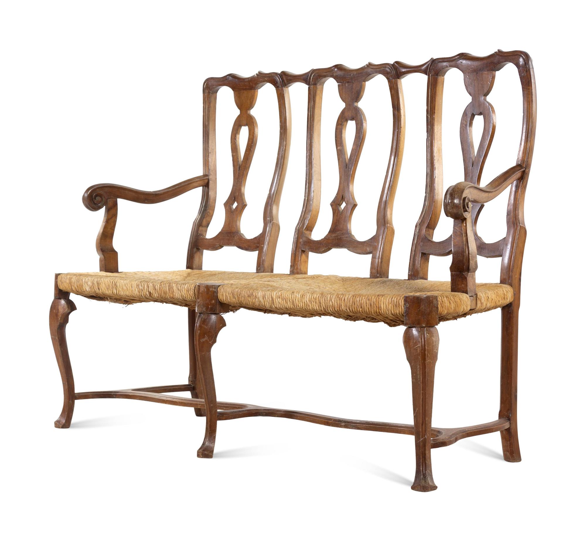An Italian Walnut Bench