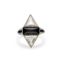 ART DECO, DIAMOND AND BLACK ONYX RING