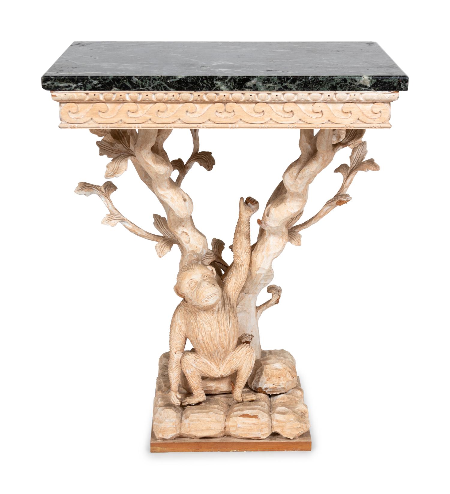 A George II Style Stripped Wood Monkey Console