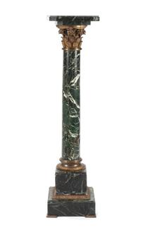 A French Gilt Bronze Mounted Marble Pedestal Height 49 1/2 inches. — 19TH CENTURY