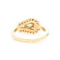 Emerald, Diamond, and Yellow Gold Ring and Pendant