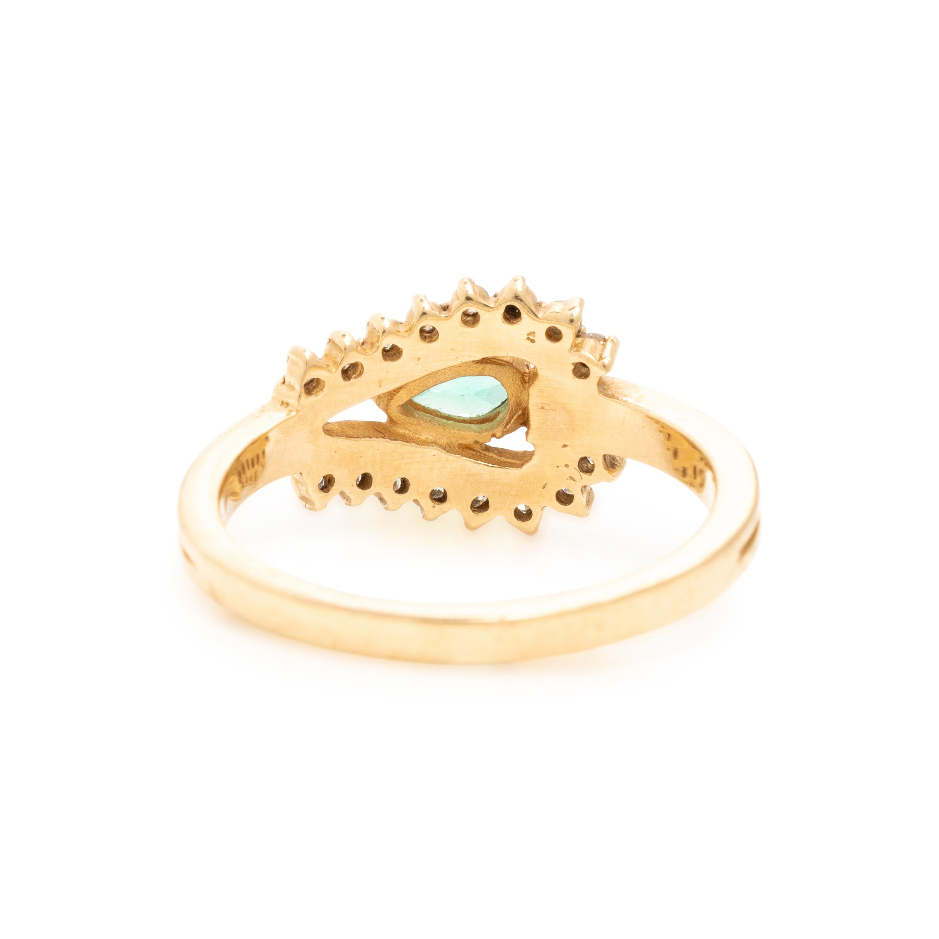 Emerald, Diamond, and Yellow Gold Ring and Pendant