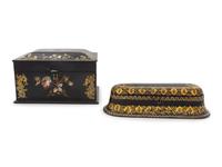 A Victorian Mother of Pearl Inlaid Ebonized Table Casket