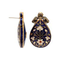 LAPIS LAZULI, DIAMOND AND ENAMEL EARRINGS