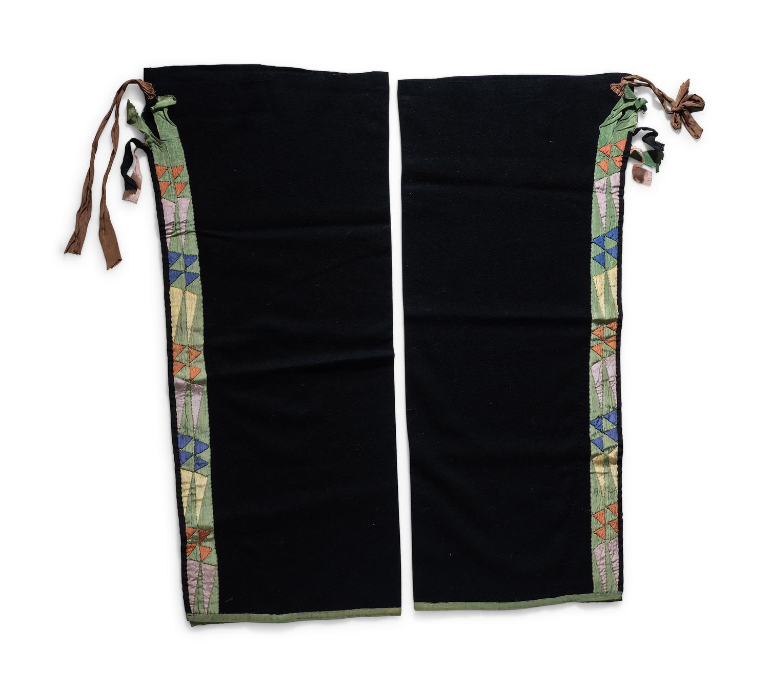 Osage Satin Ribbonwork Wool Leggings