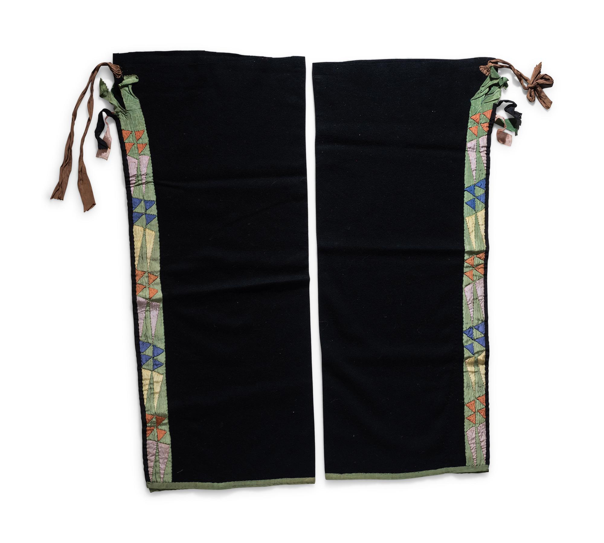 Osage Satin Ribbonwork Wool Leggings