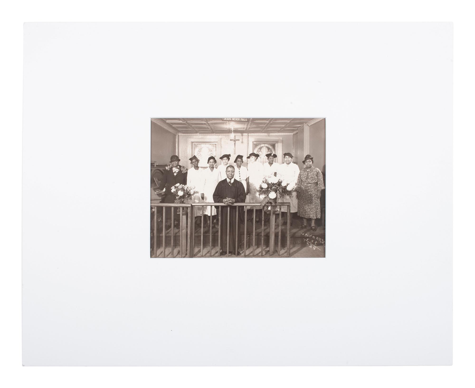 [EARLY PHOTOGRAPHY]. Church Group, 1938 . New York, NY: G.G.G. Photo Studio, operated by noted Harlem photographer James VANDERZEE (1886-1983).