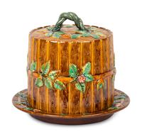 A George Jones Majolica Cheese Dome and Tray