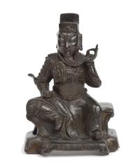A Bronze Figure of Guandi Height 9 inches. — 19TH CENTURY