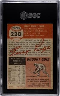 A 1953 Topps Satchel Paige Baseball Card No. 220 (SGC 3.5 VG+)