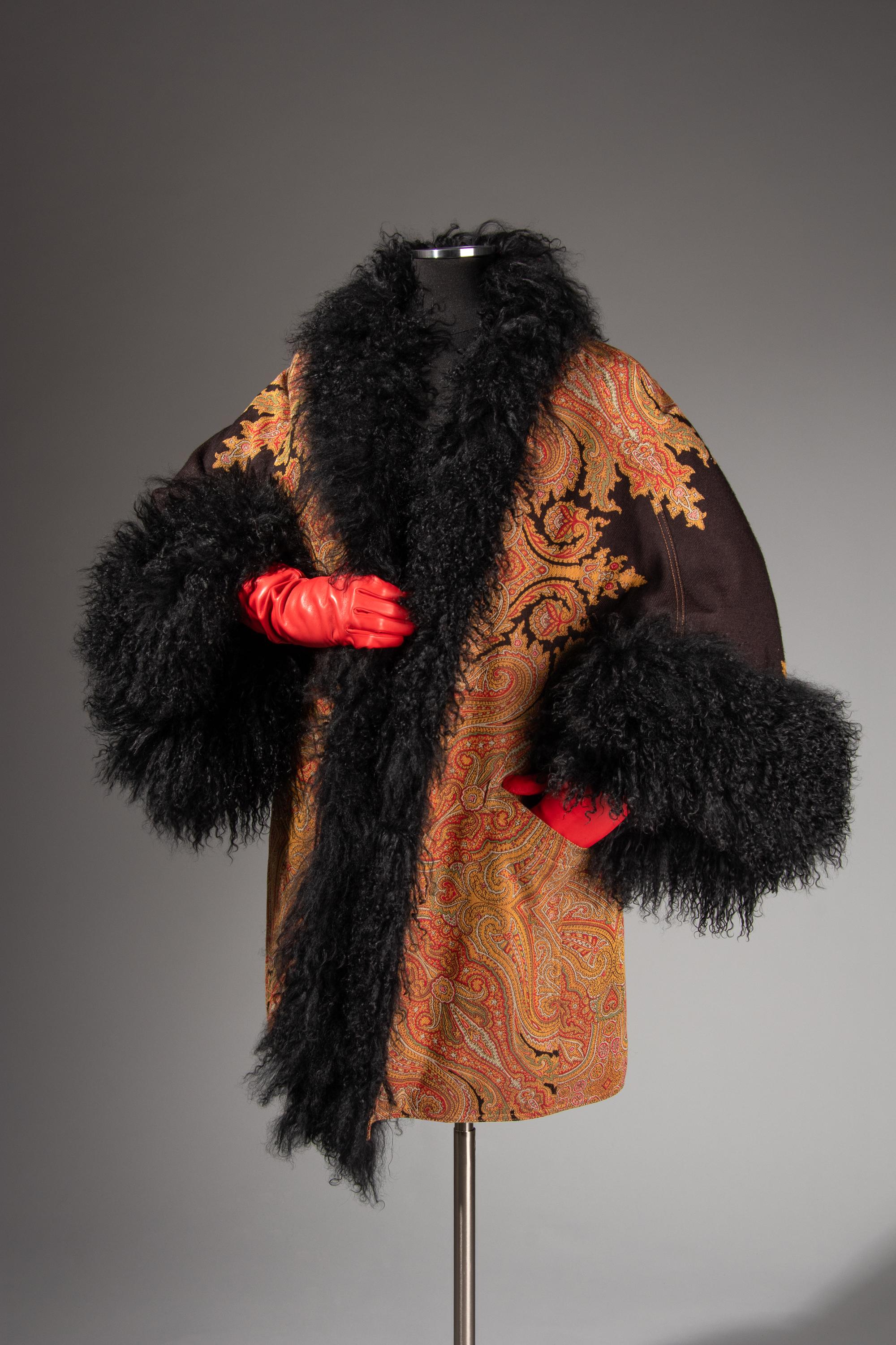 Ralph Rucci Paisley Coat with Lamb Fur Trim, 2011