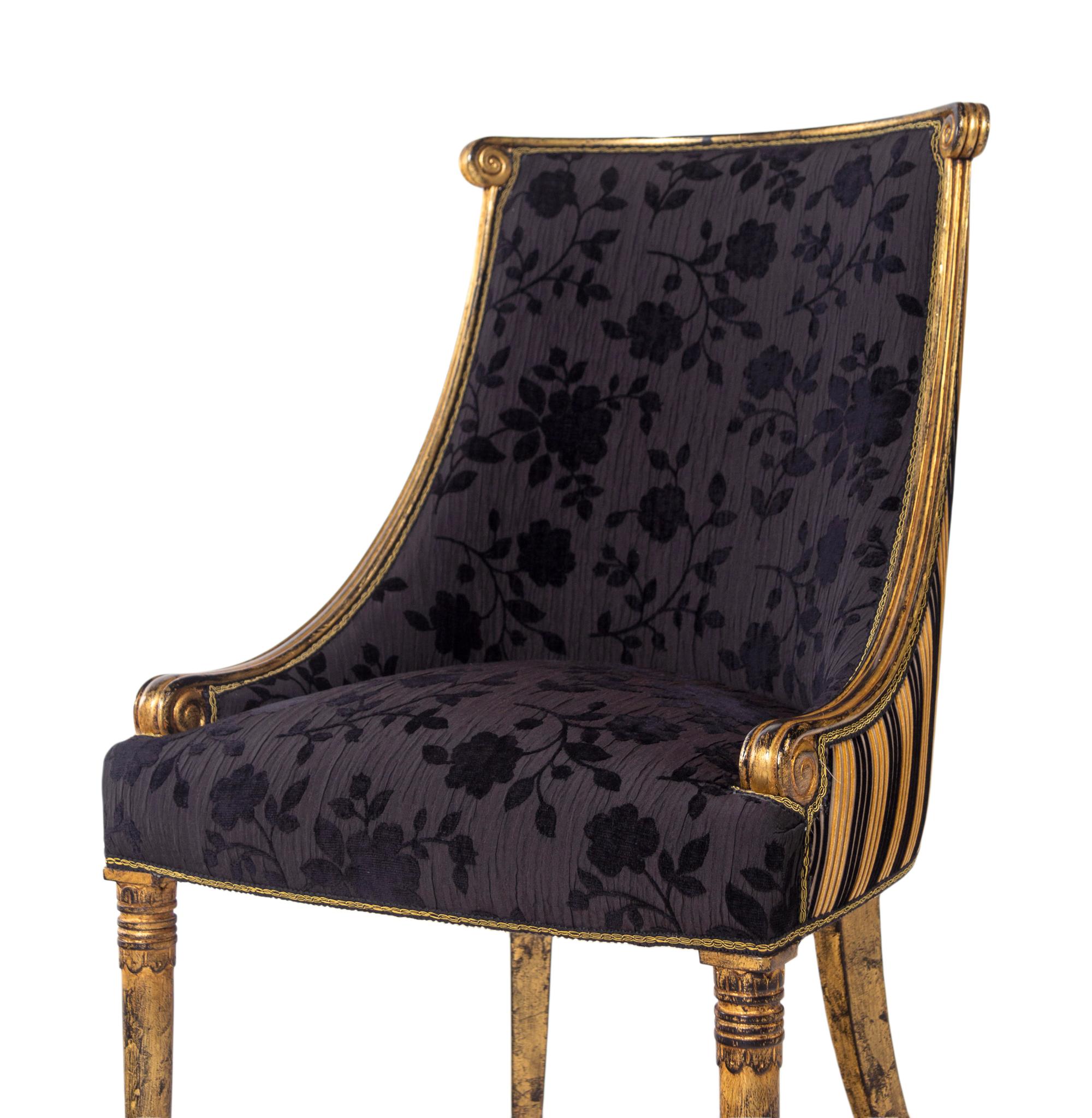 A Pair of Giltwood Barrel-Back Chairs