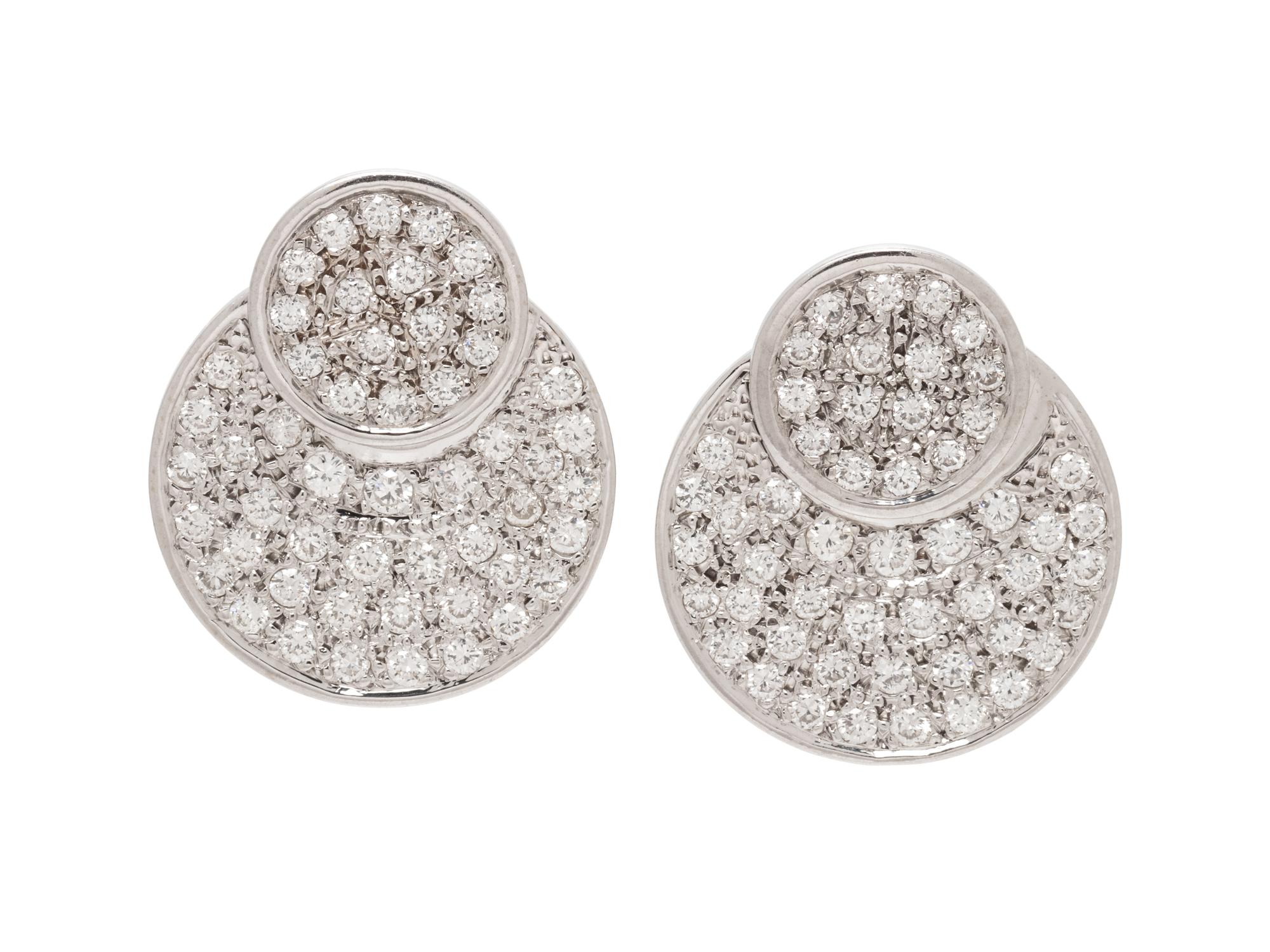 M&J SAVITT, DIAMOND EARRINGS AND ATTACHMENTS