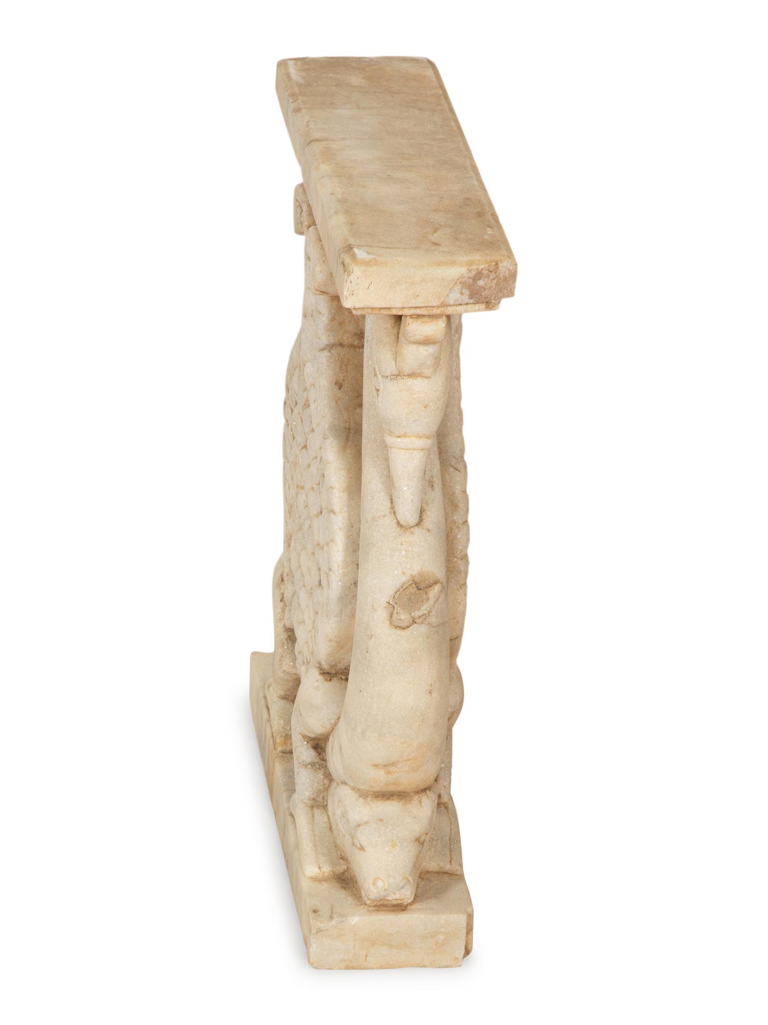 A Pair of Neoclassical Style Carved Marble Bench or Table Supports