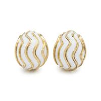 YELLOW GOLD AND ENAMEL EARCLIPS