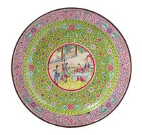 A Large Chinese Canton Enamel Charger 19TH CENTURY Diameter 16 x depth 2 1/4 inches. — 19TH CENTURY