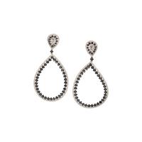 BLACK DIAMOND AND DIAMOND EARRINGS