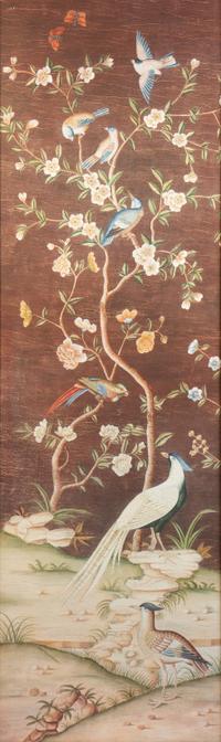 A Pair of Framed Reproduction French Wallpaper Panel Prints — 20TH CENTURY