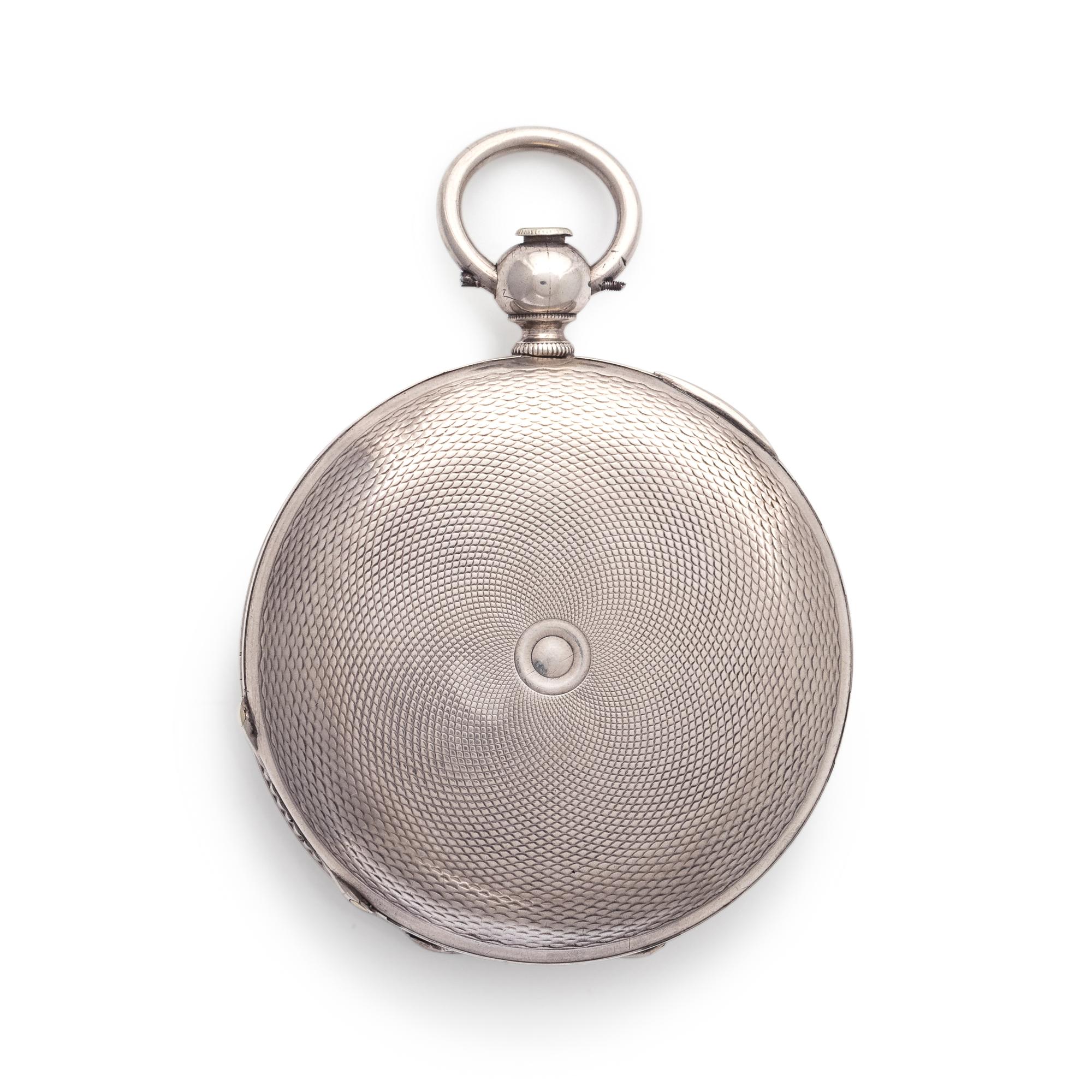SILVER 'DOUBLE TIME' HUNTER CASE POCKET WATCH
