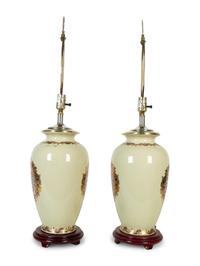Approved for Donation A Pair of Samson Style Enameled Porcelain Vases Mounted as Lamps